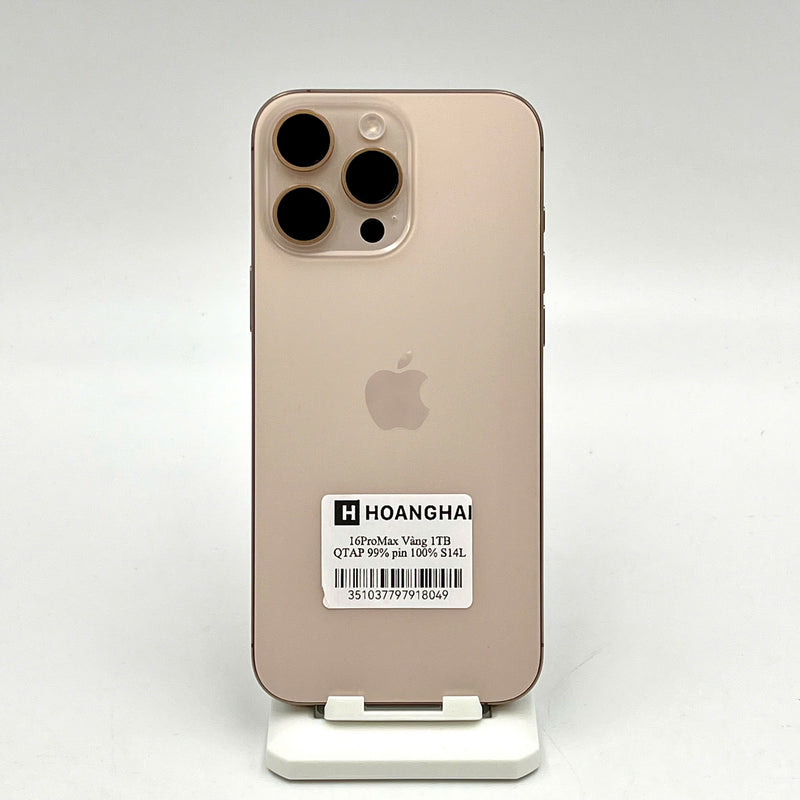 iPhone 16 Pro Max 1TB Vàng Sa Mạc 99% pin 100% Quốc tế Apple (sạc 15 lần) - HH8049