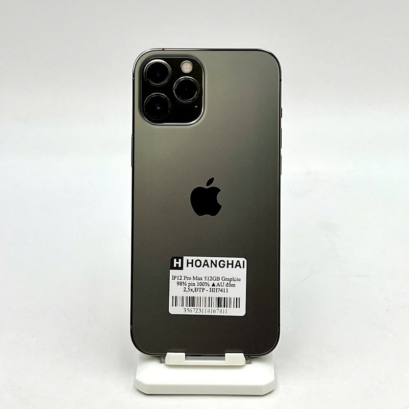 iPhone 12 Pro Max 512GB Đen 98% pin 100% Quốc tế từ AU (Không dùng sim AU - Đã thay pin - Đốm camera 2.5x) - HH7411