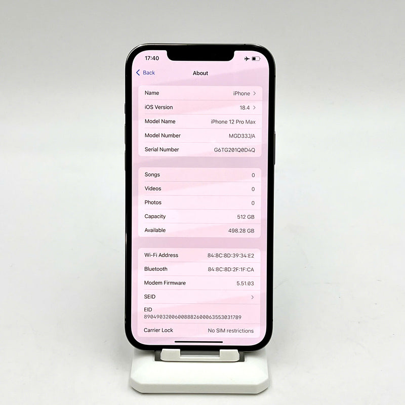 iPhone 12 Pro Max 512GB Đen 98% pin 100% Quốc tế từ AU (Không dùng sim AU - Đã thay pin - Đốm camera 2.5x) - HH7411