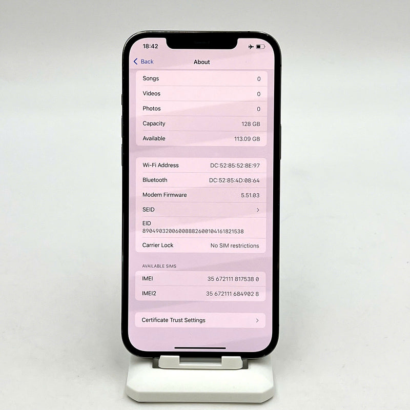 iPhone 12 Pro Max 128GB Đen 98% pin 100% Máy đã trả hết tiền mạng dùng như Quốc tế Apple (Đã thay pin - Đốm camera 1x/2.5x, máy xước) - HH5380