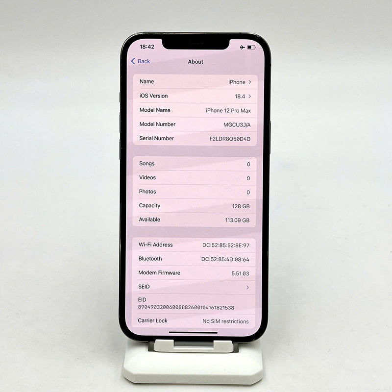 iPhone 12 Pro Max 128GB Đen 98% pin 100% Máy đã trả hết tiền mạng dùng như Quốc tế Apple (Đã thay pin - Đốm camera 1x/2.5x, máy xước) - HH5380