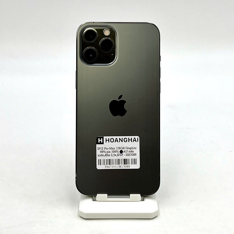 iPhone 12 Pro Max 128GB Đen 98% pin 100% Máy đã trả hết tiền mạng dùng như Quốc tế Apple (Đã thay pin - Đốm camera 2.5x, màn xước)  - HH3088