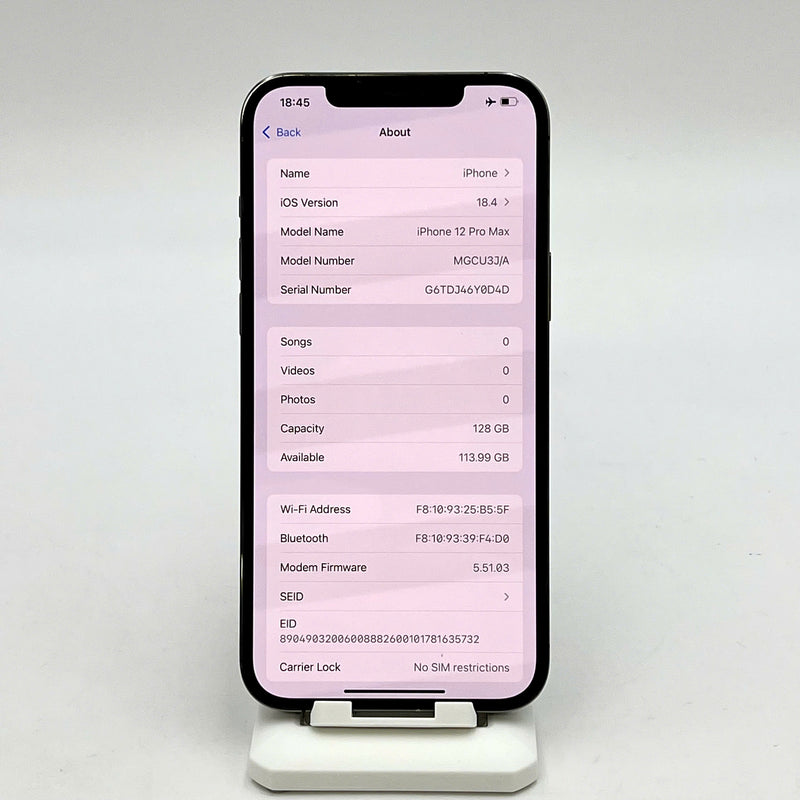 iPhone 12 Pro Max 128GB Đen 98% pin 100% Máy đã trả hết tiền mạng dùng như Quốc tế Apple (Đã thay pin - Đốm camera 2.5x, màn xước)  - HH3088