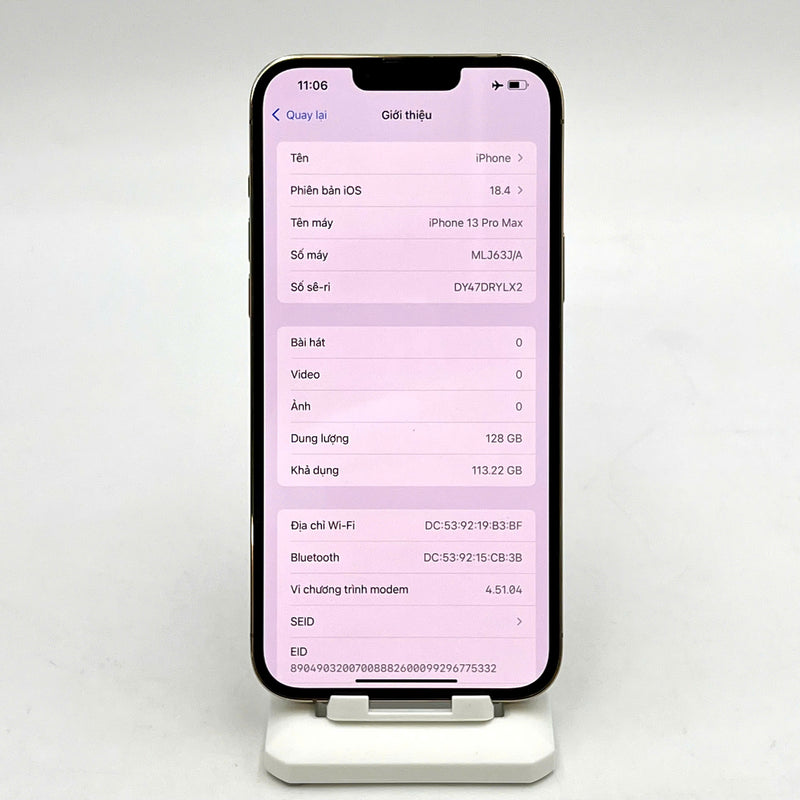 iPhone 13 Pro Max 128GB Vàng 98% pin 100% Quốc tế từ DCM (Không dùng sim DCM - Đã thay pin - Đốm camera 3x viền sứt) - HH9119