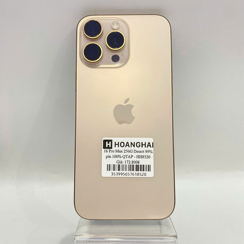 iPhone 16 Pro Max 256G Vàng Sa Mạc 99% pin 100% Quốc tế Apple - HH8520