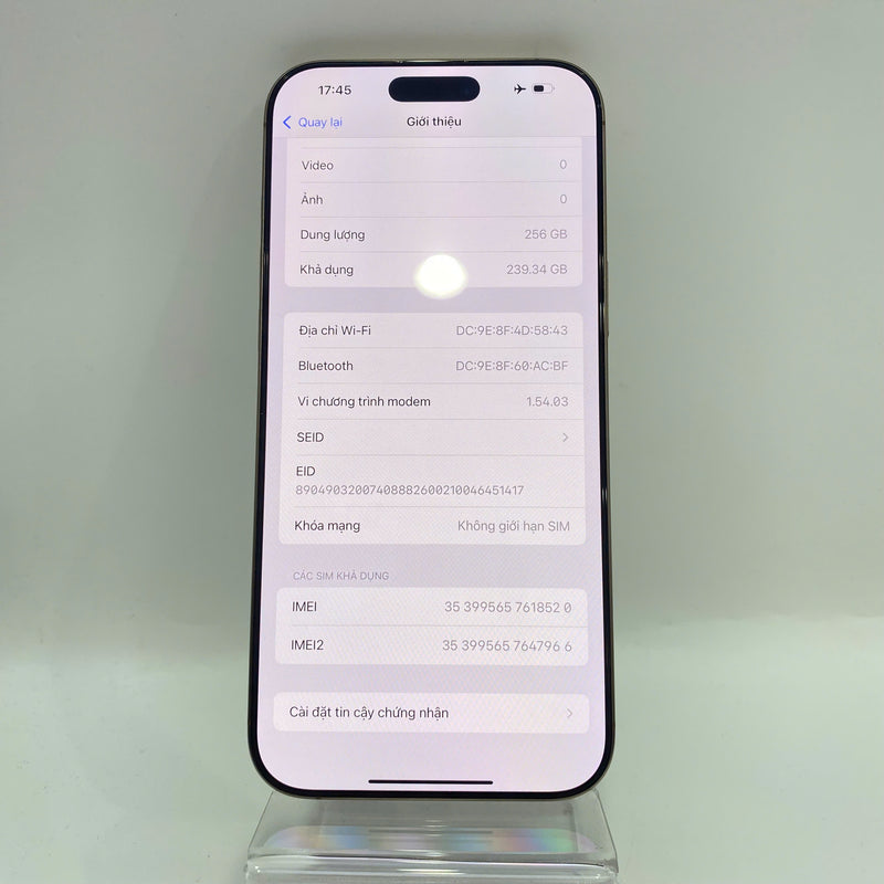 iPhone 16 Pro Max 256G Vàng Sa Mạc 99% pin 100% Quốc tế Apple - HH8520