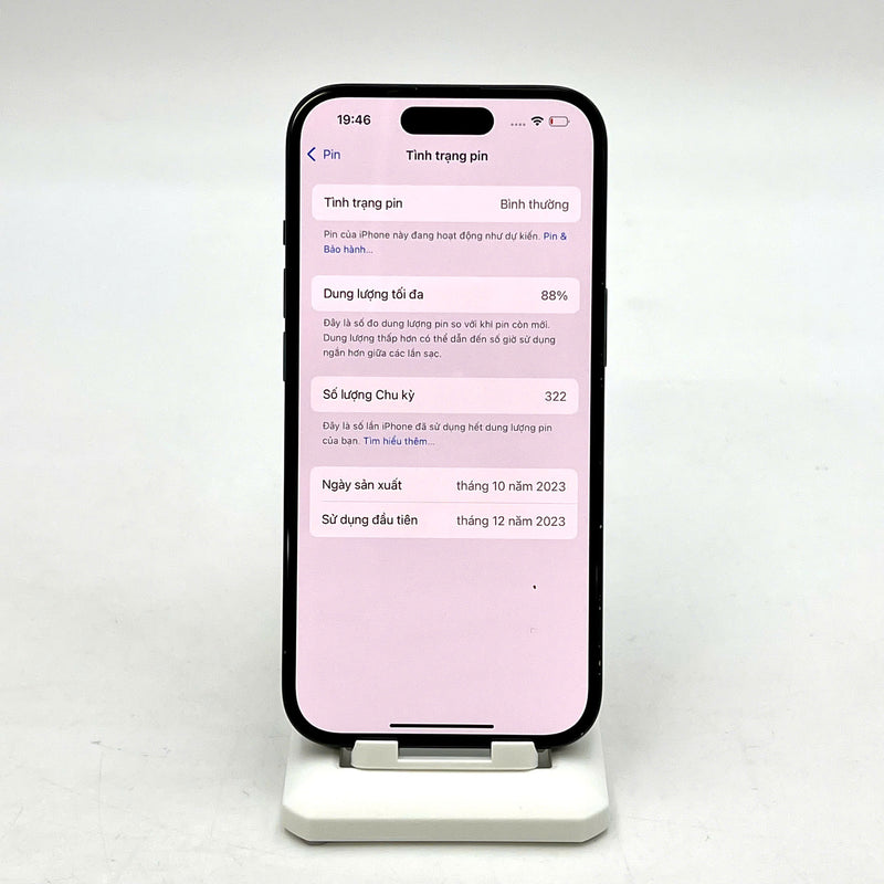 iPhone 15 128GB Đen 98% pin 88% Quốc tế từ RKT (Không dùng sim RKT- Xước viền - Xước viền camera, sứt góc nhỏ) - HH1669