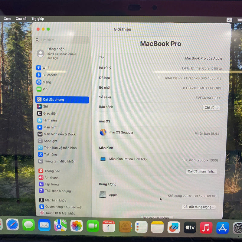 MacBook Pro 2020 13.3in Xám FB i5/ RAM 8G/256G 98% Sạc 103L BPTN