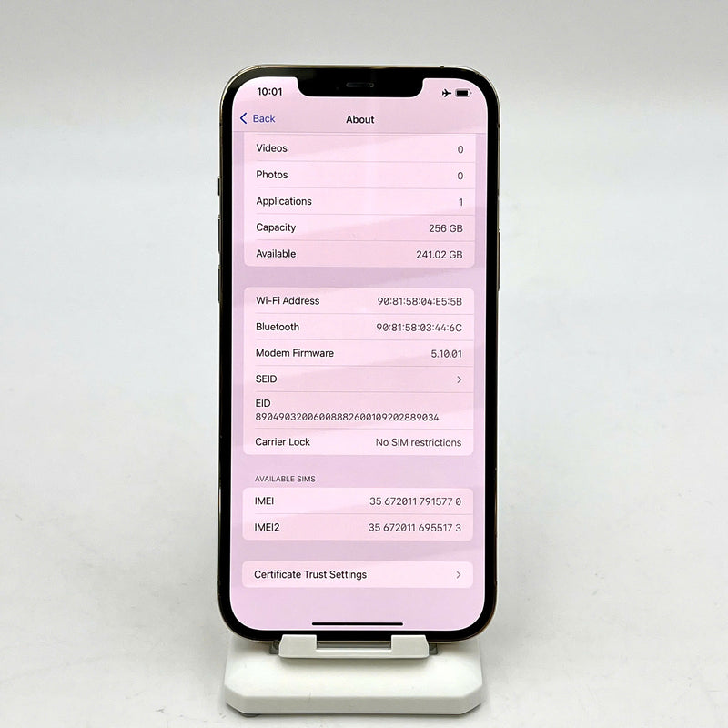 iPhone 12 Pro Max 256GB Vàng 97% pin 100% Máy đã trả hết tiền mạng dùng như Quốc tế Apple (Đã thay pin - Đốm camera 2.5x, xước màn, xước viền) - HH5770
