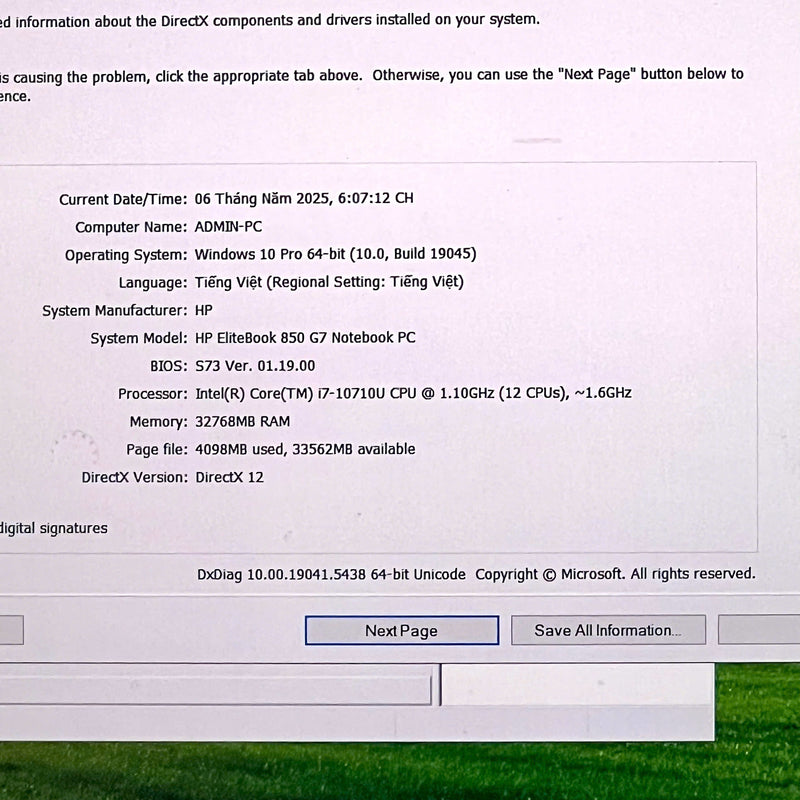 HP EliteBook 850 G7 intel core i7 - 10710U/32GB/1TB