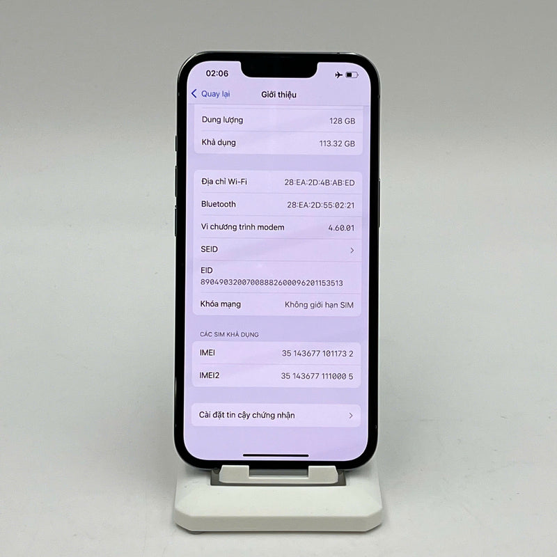iPhone 13 Pro 128GB Xanh Dương 98% pin 100% Quốc tế Apple (Đã thay pin - Sứt viền, viền cam xước, đốm 3x) - HH1732