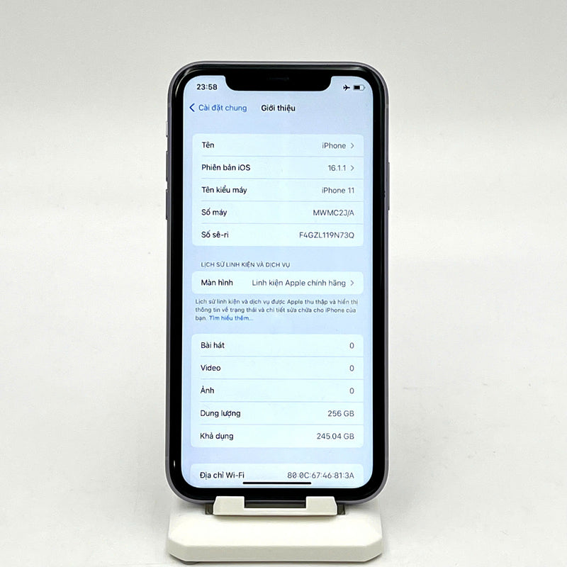 iPhone 11 256GB Tím 98% pin 100% Máy đã trả hết tiền mạng dùng như Quốc tế Apple (Đã thay pin - màn LKCH) - HH3705