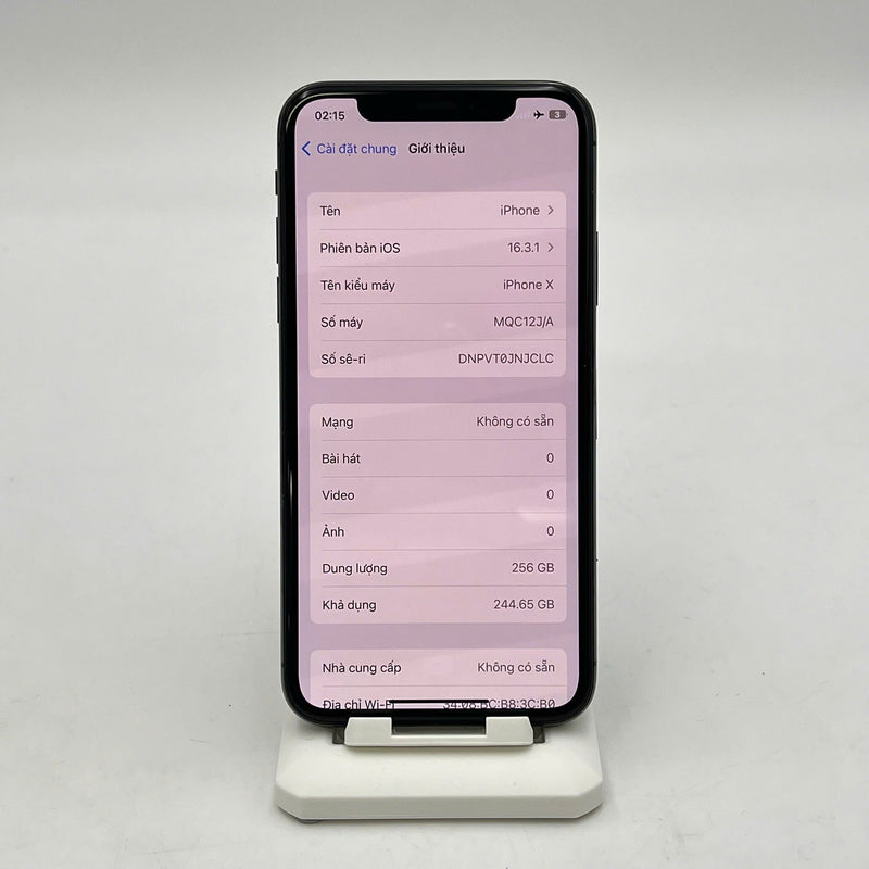 iPhone X 256GB Đen 98% pin 94% Máy đã trả hết tiền mạng dùng như Quốc tế Apple (Đã thay màn zin, ám cột sóng) - HH0196