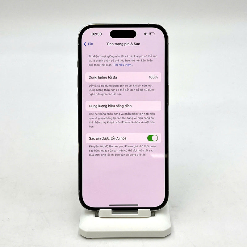 iPhone 14 Pro 256GB Bạc 98% pin 100% Quốc tế Apple từ BE/A (Đã thay pin, ám mặt lưng, đốm 3x, máy Đức) - HH5944