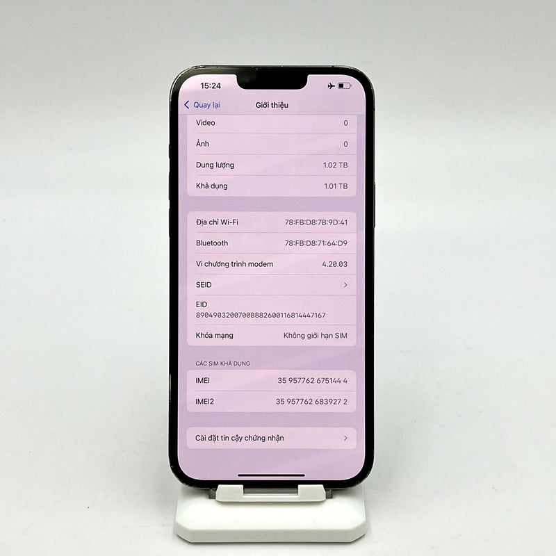 iPhone 13 Pro Max 1TB Xanh Lá 97% pin 100% Máy đã trả hết tiền mạng dùng như Quốc tế Apple (Đã thay pin - Đốm camera 3x, viền,màn xước)  - HH1444