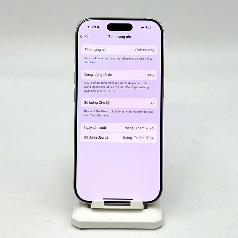 iPhone 16 Pro 128GB Trắng 99% pin 100% Quốc Tế Apple  - HH6376