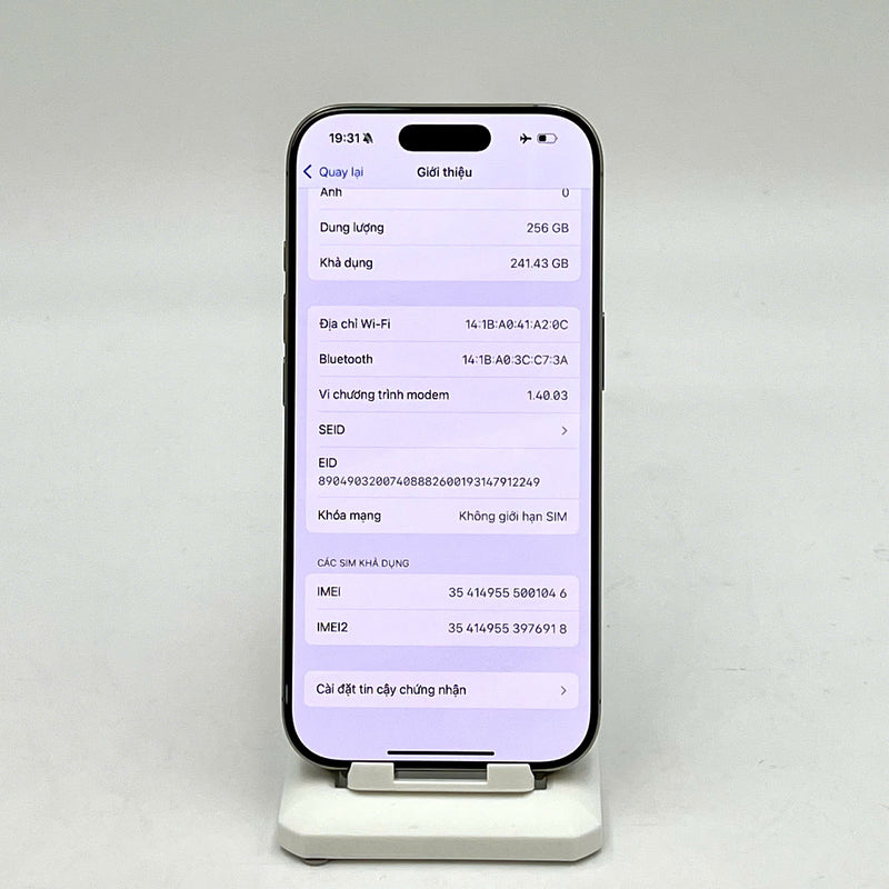iPhone 16 Pro 256GB Tự nhiên 99% pin 100% Quốc tế từ SB (Không dùng sim SB)  - HH1046