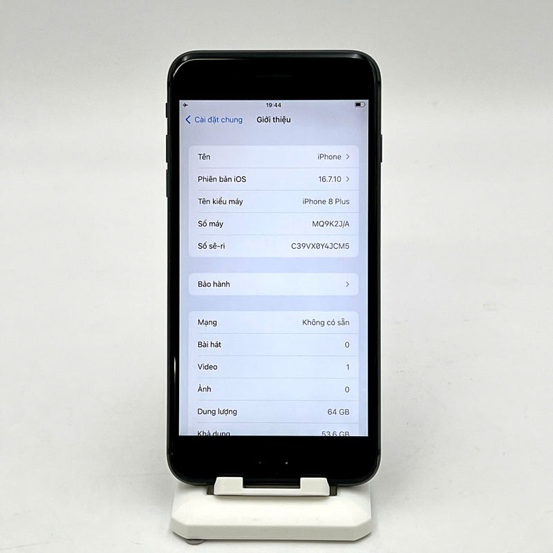 iPhone 8 Plus 64GB Đen 98% pin 100%  Máy đã trả hết tiền mạng dùng như Quốc tế Apple (Đã thay pin, sứt viền) - HH3061