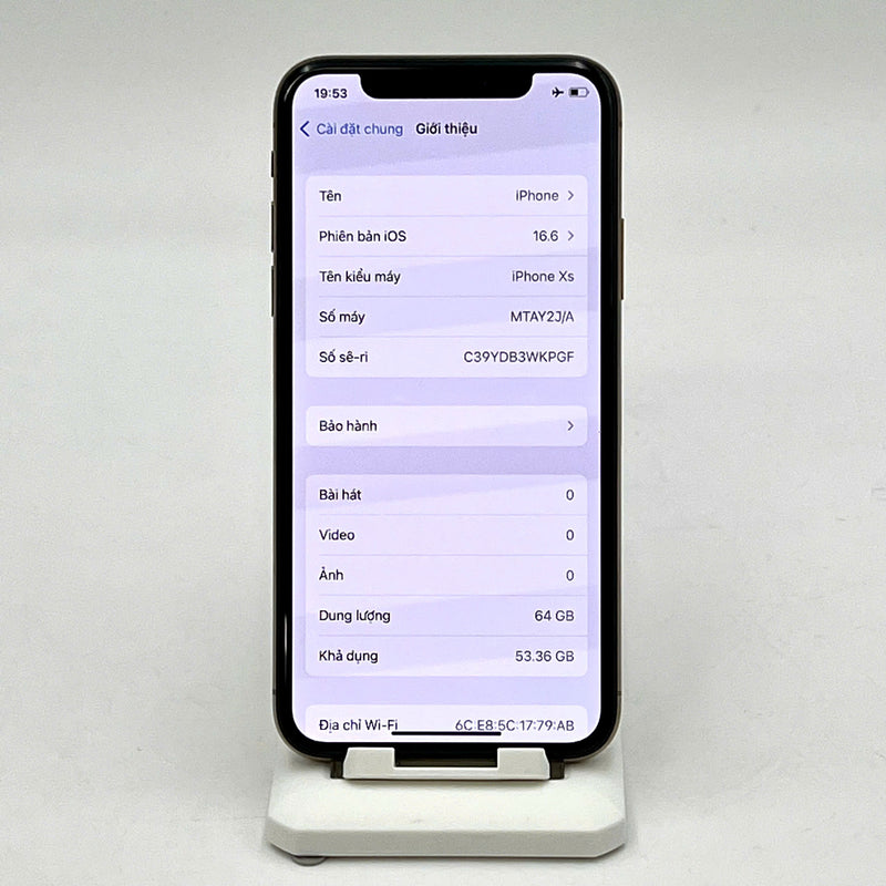 iPhone XS 64GB Vàng 98% pin 85%  Máy đã trả hết tiền mạng dùng như Quốc tế Apple  - HH3575
