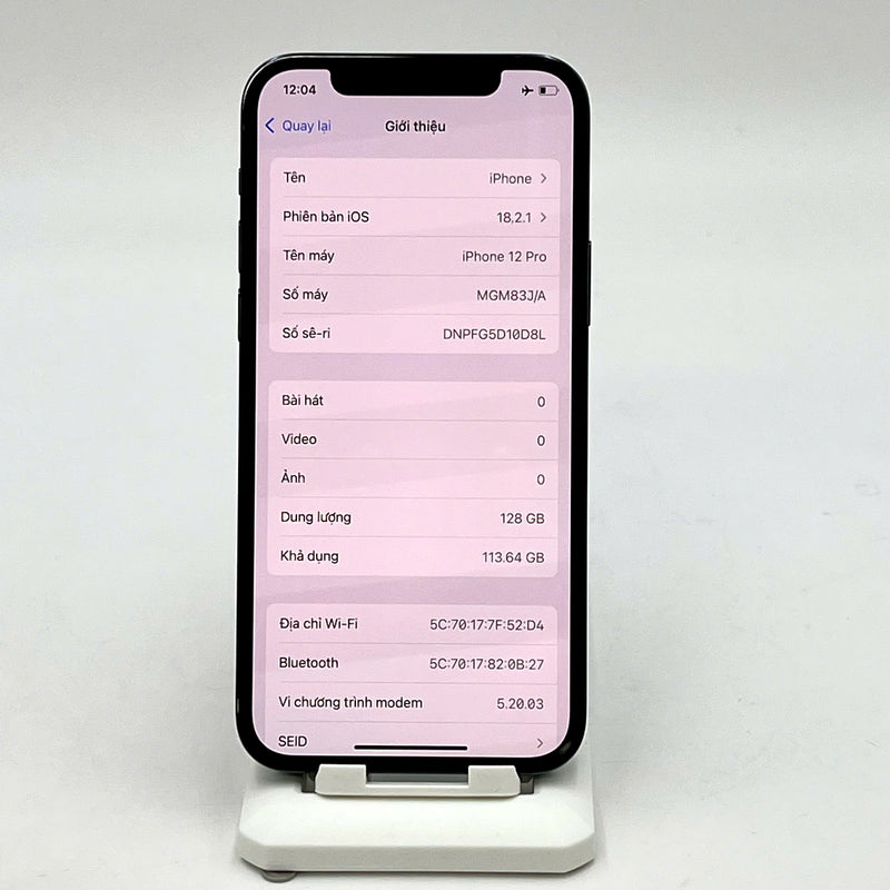iPhone 12 Pro 128GB Xanh Dương 98% pin 89% Máy đã trả hết tiền mạng dùng như Quốc tế Apple  - HH9031