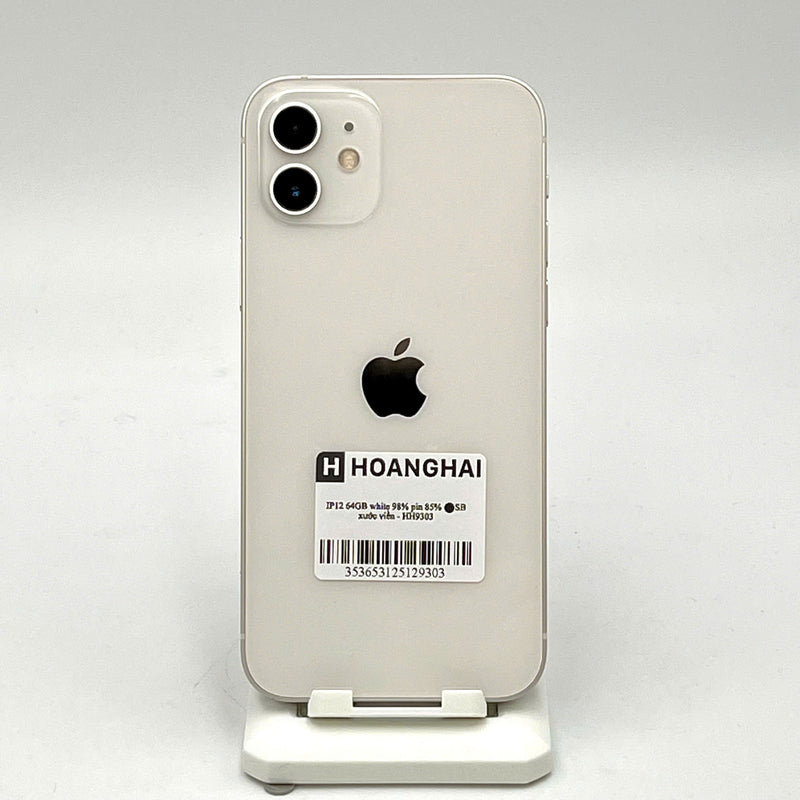 iPhone 12 64GB Trắng 98% pin 85%  Máy đã trả hết tiền mạng dùng như Quốc tế Apple (xước viền) - HH9303