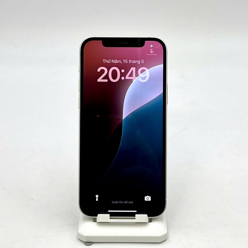 iPhone 12 64GB Trắng 98% pin 85%  Máy đã trả hết tiền mạng dùng như Quốc tế Apple (xước viền) - HH9303
