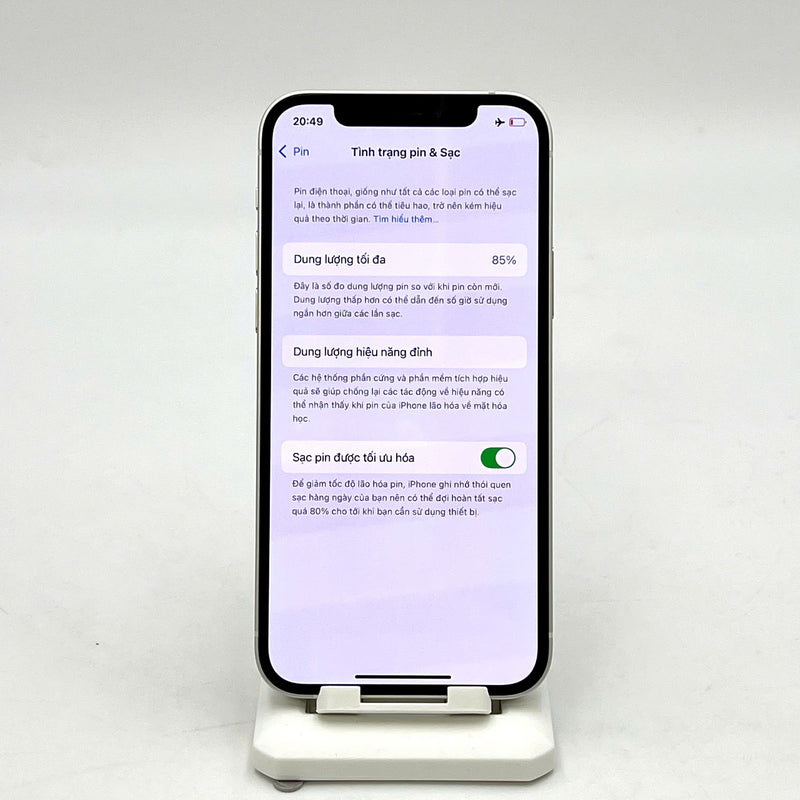 iPhone 12 64GB Trắng 98% pin 85%  Máy đã trả hết tiền mạng dùng như Quốc tế Apple (xước viền) - HH9303