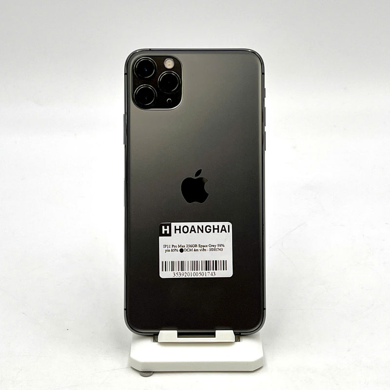 iPhone 11 Pro Max 256GB Đen 98% pin 85% Máy đã trả hết tiền mạng dùng như Quốc tế Apple (ám viền) - HH1743