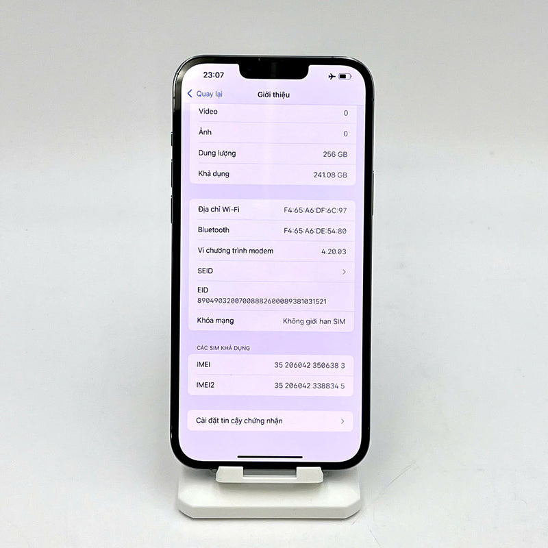 iPhone 13 Pro Max 256GB Xanh Dương 98% pin 85% Quốc tế từ SB (Không dùng sim SB - Đốm 3x, xước viền) - HH6383