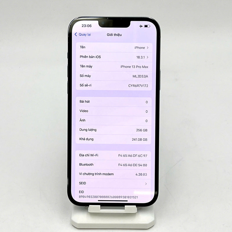 iPhone 13 Pro Max 256GB Xanh Dương 98% pin 85% Quốc tế từ SB (Không dùng sim SB - Đốm 3x, xước viền) - HH6383