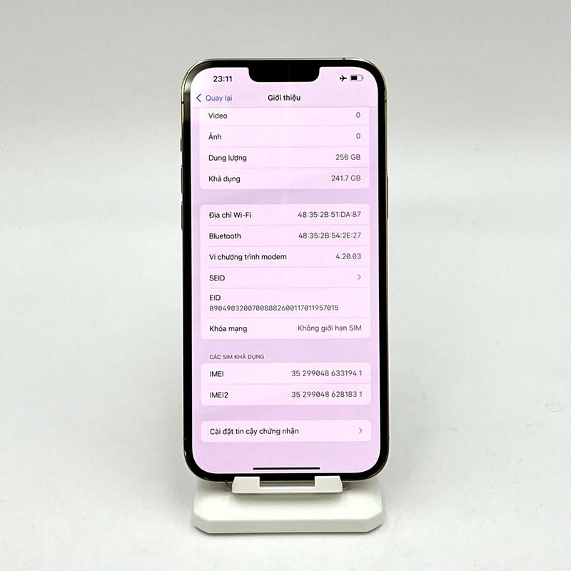 iPhone 13 Pro Max 256GB Vàng 98% pin 87%  Máy đã trả hết tiền mạng dùng như Quốc tế Apple  - HH1941