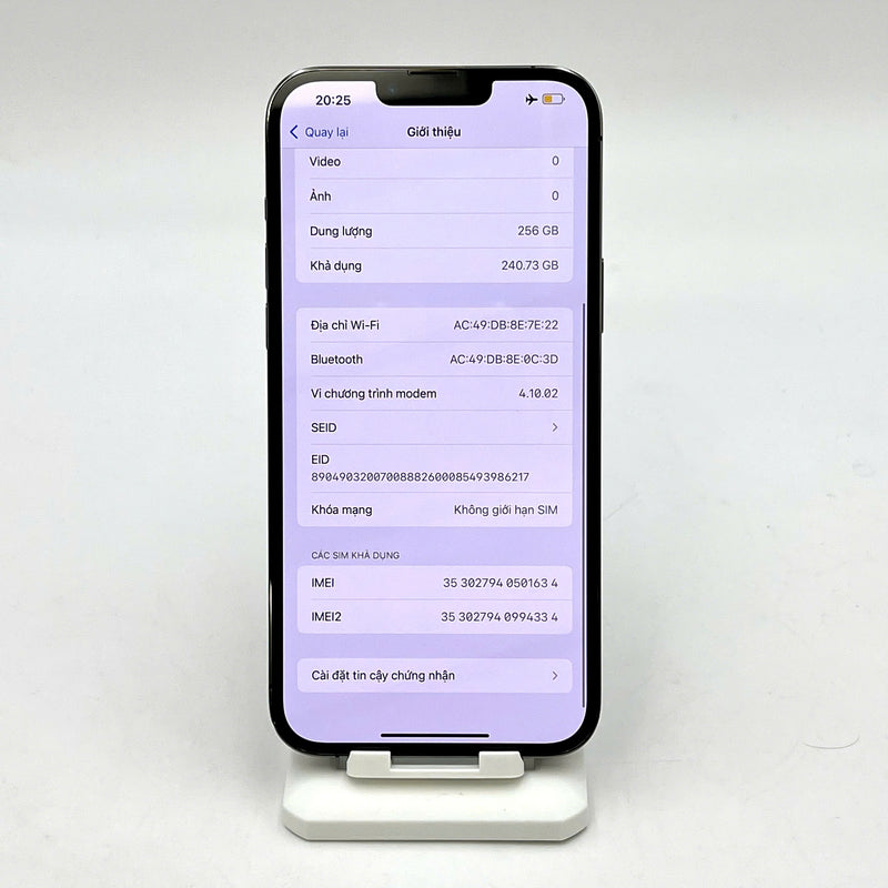 iPhone 13 Pro Max 256GB Đen 98% pin 85%  Quốc tế từ RKT (Không dùng sim RKT - Đốm 3x, viền xước) - HH1634