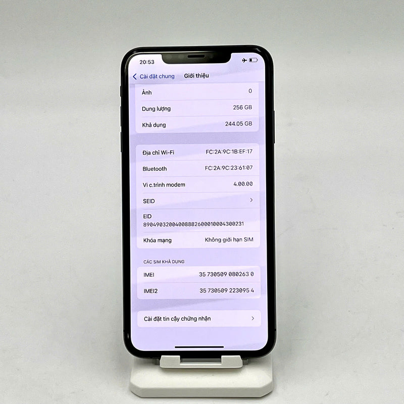 iPhone XS Max 256GB Đen 98% pin 85% Máy đã trả hết tiền mạng dùng như Quốc tế Apple (đốm 1x/2x, màn xước) - HH2630
