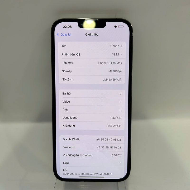 iPhone 13 Pro Max 256GB Đen 98% pin 87% Quốc tế từ SB (Không dùng sim SB - Đốm camera 3x) - HH8413