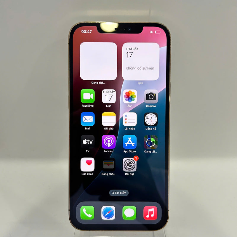 iPhone 12 Pro Max 128GB Vàng 98% pin 89% Máy đã trả hết tiền mạng dùng như Quốc tế Apple pin LKCH,xước viền  - HH7418