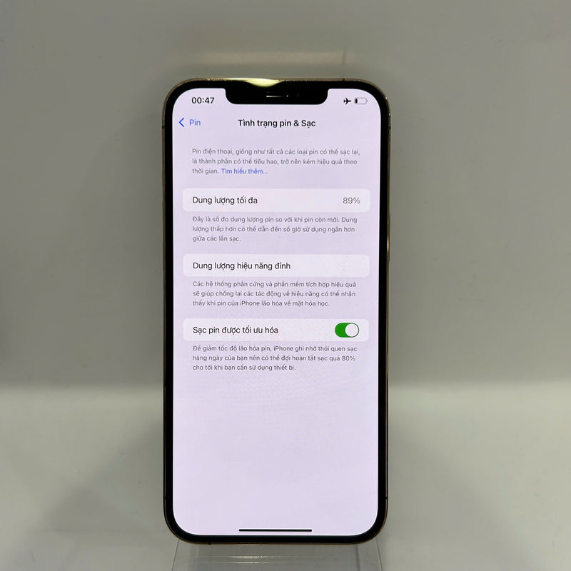 iPhone 12 Pro Max 128GB Vàng 98% pin 89% Máy đã trả hết tiền mạng dùng như Quốc tế Apple pin LKCH,xước viền  - HH7418