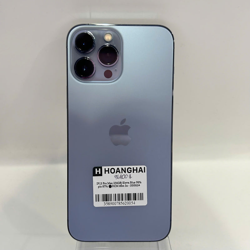 iPhone 13 Pro Max 256GB Xanh Dương 98% pin 87% Máy đã trả hết tiền mạng dùng như Quốc tế Apple (Đốm camera 3x) - HH0054