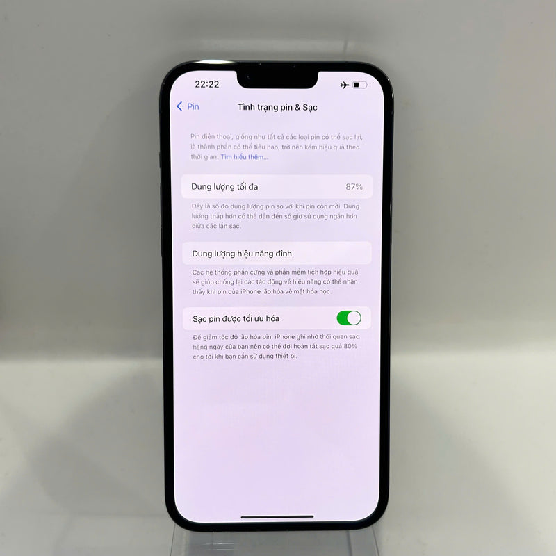 iPhone 13 Pro Max 256GB Xanh Dương 98% pin 87% Máy đã trả hết tiền mạng dùng như Quốc tế Apple (Đốm camera 3x) - HH0054