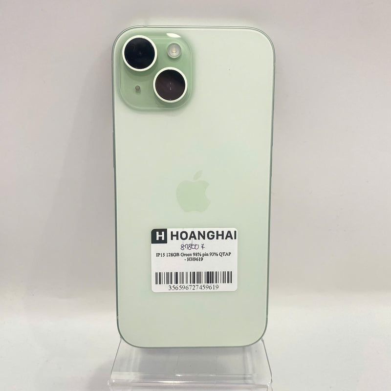 iPhone 15 128GB Xanh Lá 98% pin 93%  Quốc Tế Apple  - HH9619