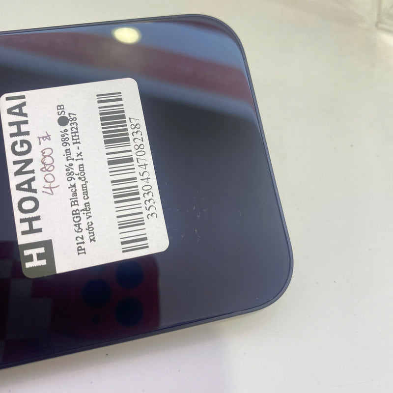 iPhone 12 64GB Đen 98% pin 98%  Máy đã trả hết tiền mạng dùng như Quốc tế Apple (Đốm 1x, xước viền camera)  - HH2387
