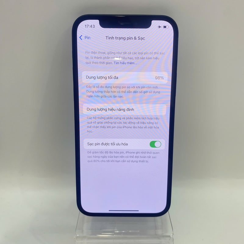 iPhone 12 64GB Đen 98% pin 98%  Máy đã trả hết tiền mạng dùng như Quốc tế Apple (Đốm 1x, xước viền camera)  - HH2387