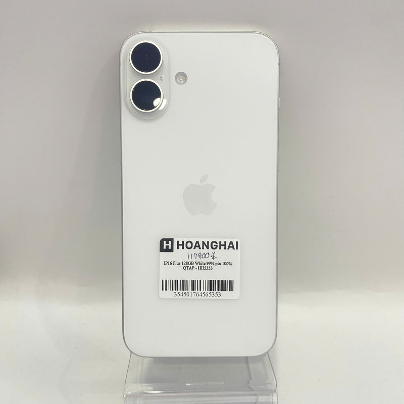 iPhone 16 Plus 128GB Trắng 99% pin 100% Quốc Tế Apple  - HH5353