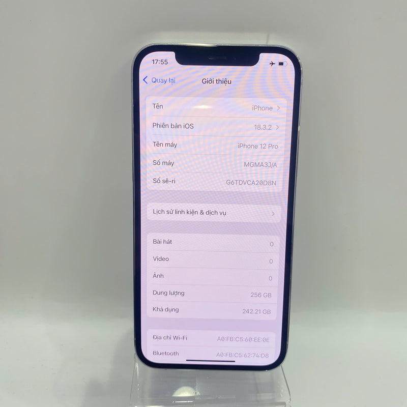 iPhone 12 Pro 256GB Bạc 98% pin 100% Máy đã trả hết tiền mạng dùng như Quốc tế Apple (Sạc 1 lần - Pin linh kiện chính hãng - Xước viền, xước màn) - HH8410