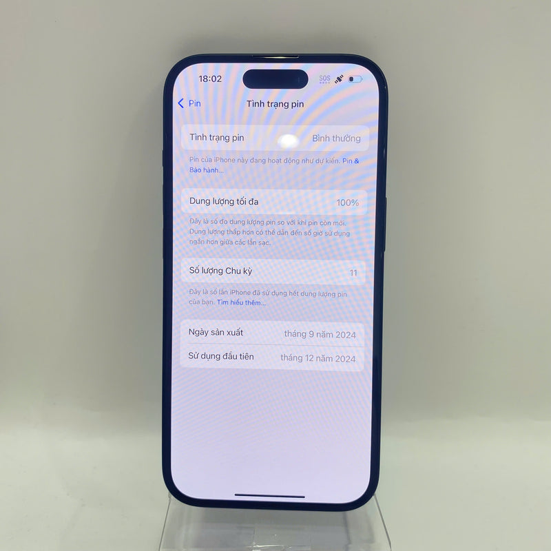 iPhone 15 128GB Đen 99% pin 100% Quốc tế từ SB (Không dùng sim SB - Sạc 11 lần)  - HH7751