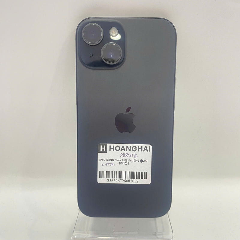 iPhone 15 128GB Đen 98% pin 100% Máy đã trả hết tiền mạng dùng như Quốc tế Apple (xước màn) - HH2032