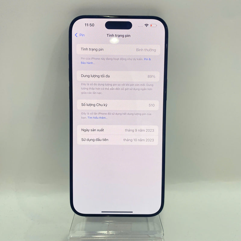iPhone 15 Pro Max 256GB Xanh Dương 98% pin 89% Quốc tế Apple (Đốm camera 0.5x) - HH2493