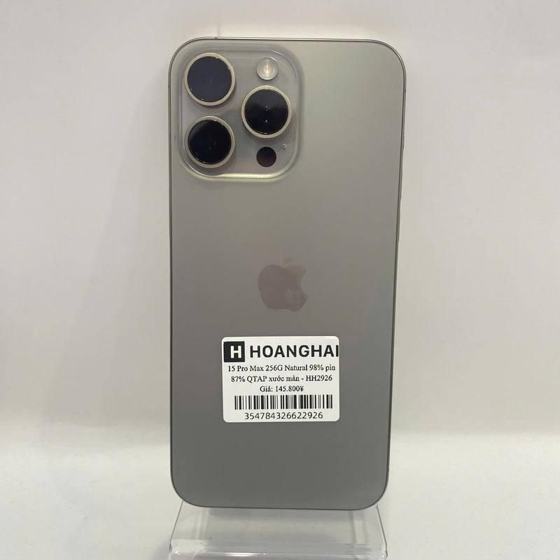 iPhone 15 Pro Max 256GB Tự nhiên 98% pin 87% Quốc tế Apple (Xước màn) - HH2926
