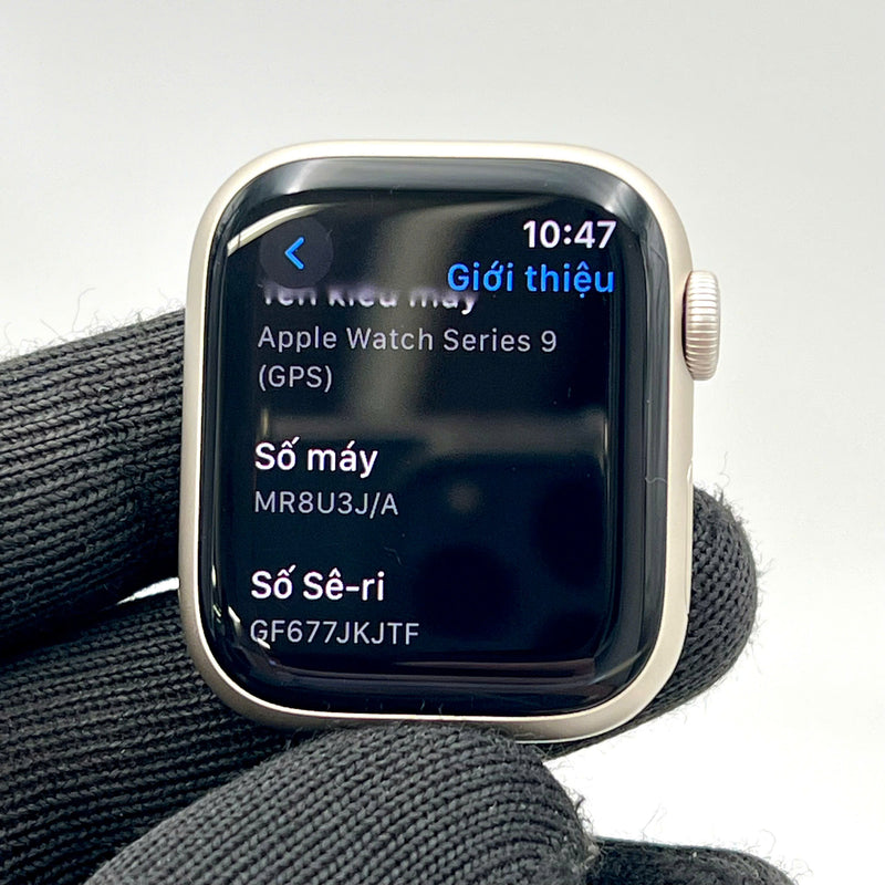 Apple Watch Series 9 41mm 98% GPS Starlight Aluminum Case with Starlight Sport Band (Xước phẩy màn hình)
