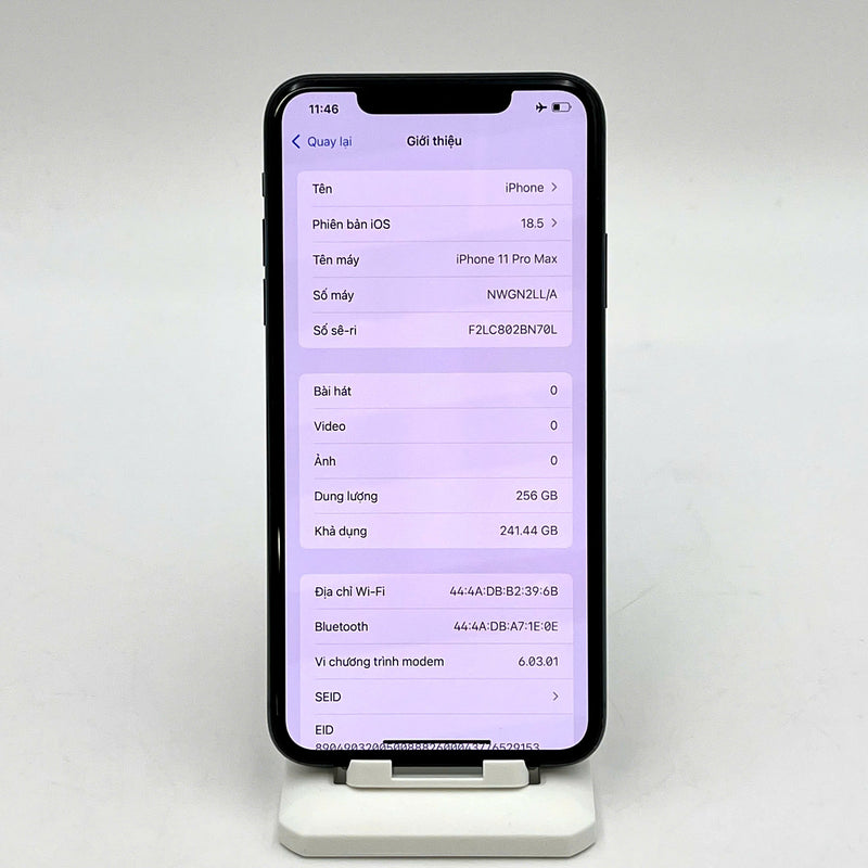 iPhone 11 Pro Max 256GB Xanh lá 97% pin 100% ĐBH Quốc Tế Apple bản Mỹ ,LL/A(Đã thay pin - Đốm camera 1x,màn xước ,sứt viền ám mặt lưng) - HH5071
