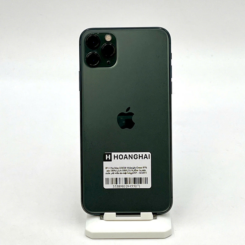 iPhone 11 Pro Max 256GB Xanh lá 97% pin 100% ĐBH Quốc Tế Apple bản Mỹ ,LL/A(Đã thay pin - Đốm camera 1x,màn xước ,sứt viền ám mặt lưng) - HH5071